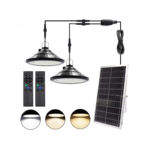 2-Pack Waterproof Solar Shed Pendant Light